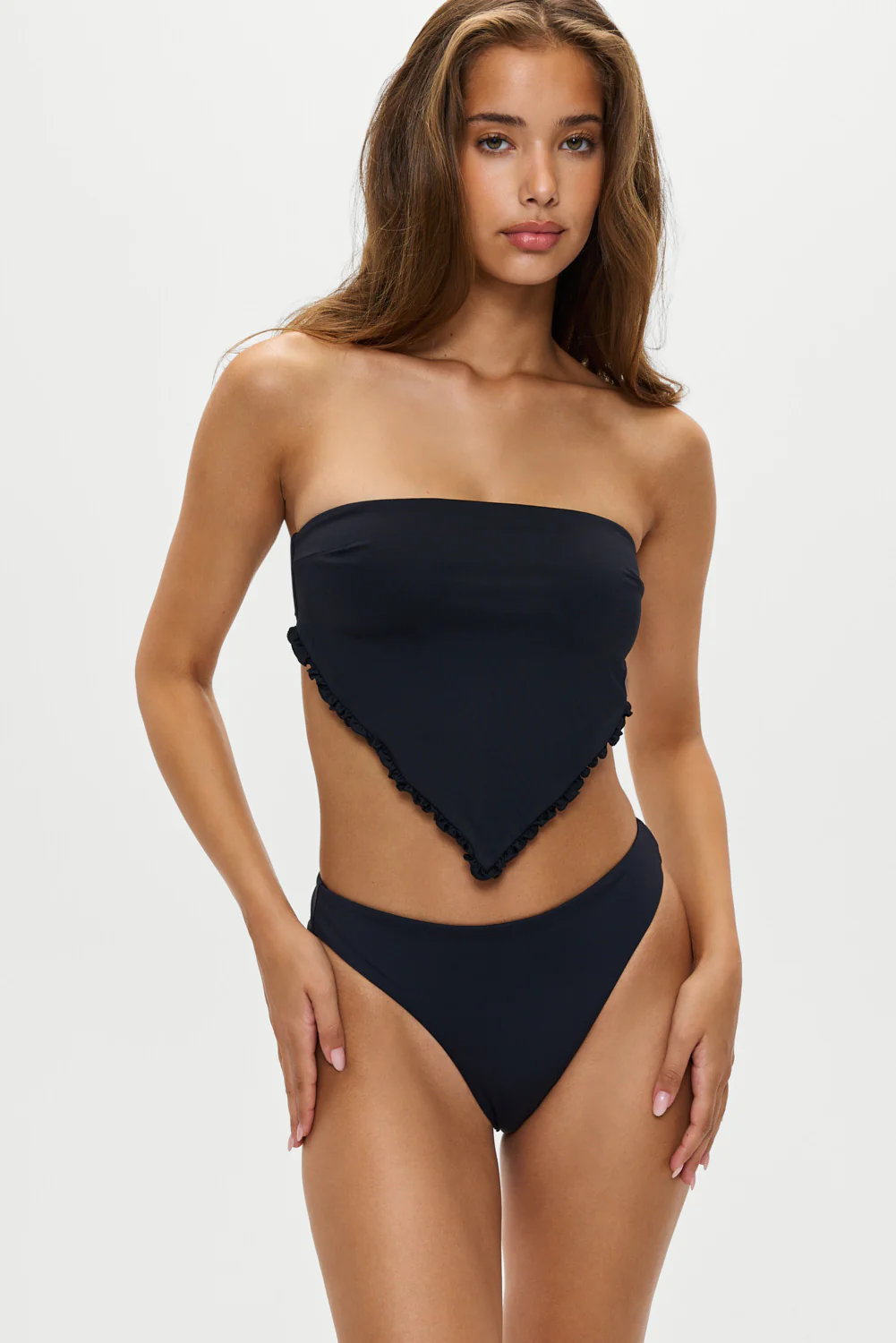 Beck High Waisted Bikini Bottom - Black - Image 5