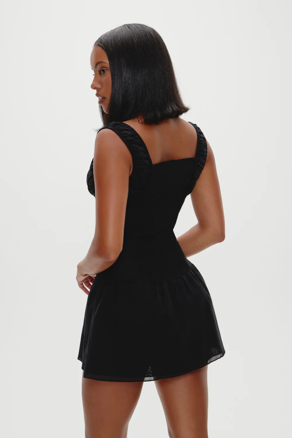 Christa Ruffle Mini Dress - Black - Image 4
