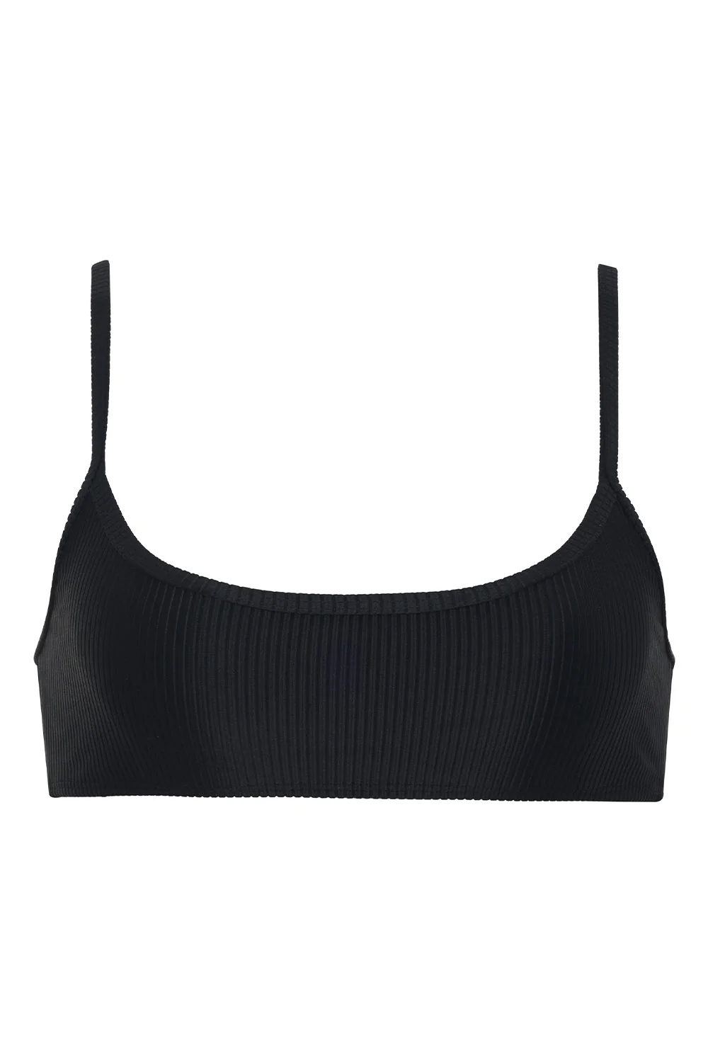 Dallas Ribbed Bralette Bikini Top - Black - Image 5