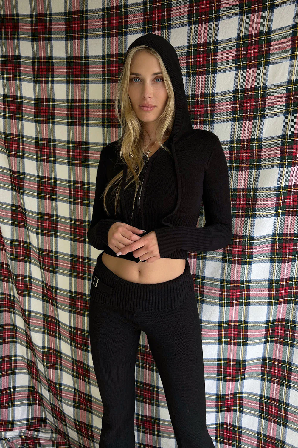 Fleur Cloud Knit Low Rise Pant - Black - Image 3