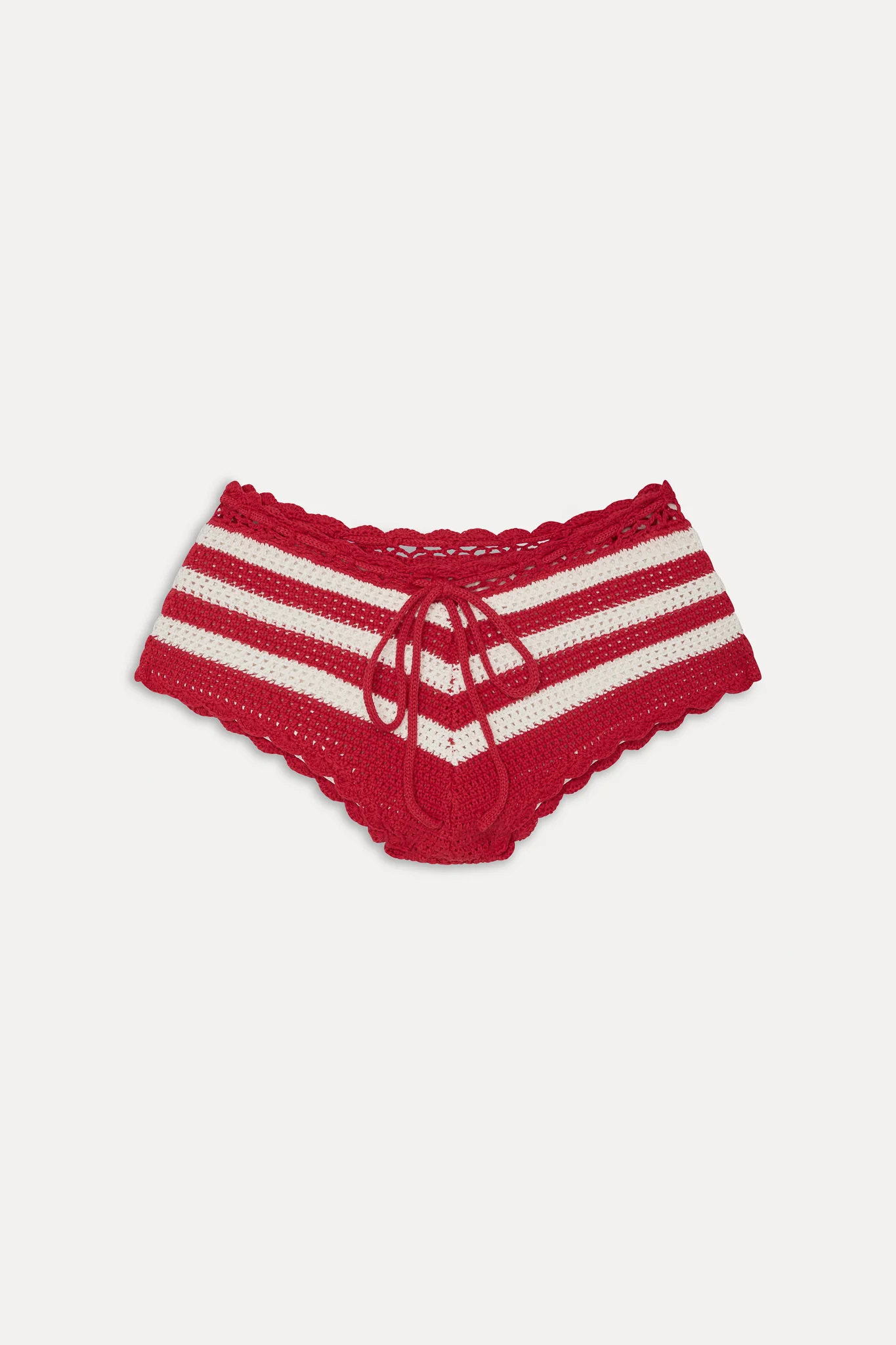 Genevieve Crochet Boy Shorts - Red Ribbon - Image 3