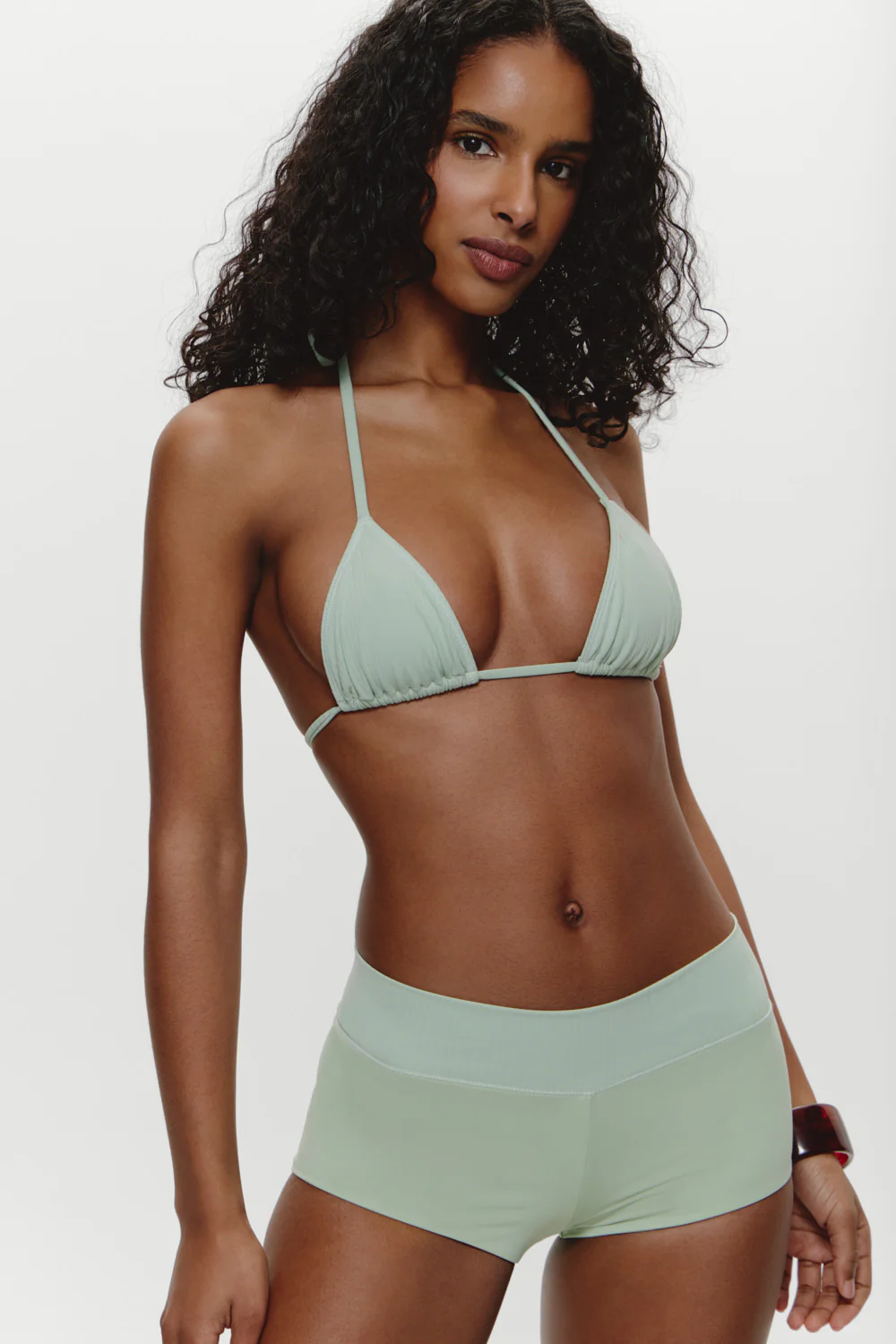 Nick Triangle Halter Bikini Top - Minty - Image 6