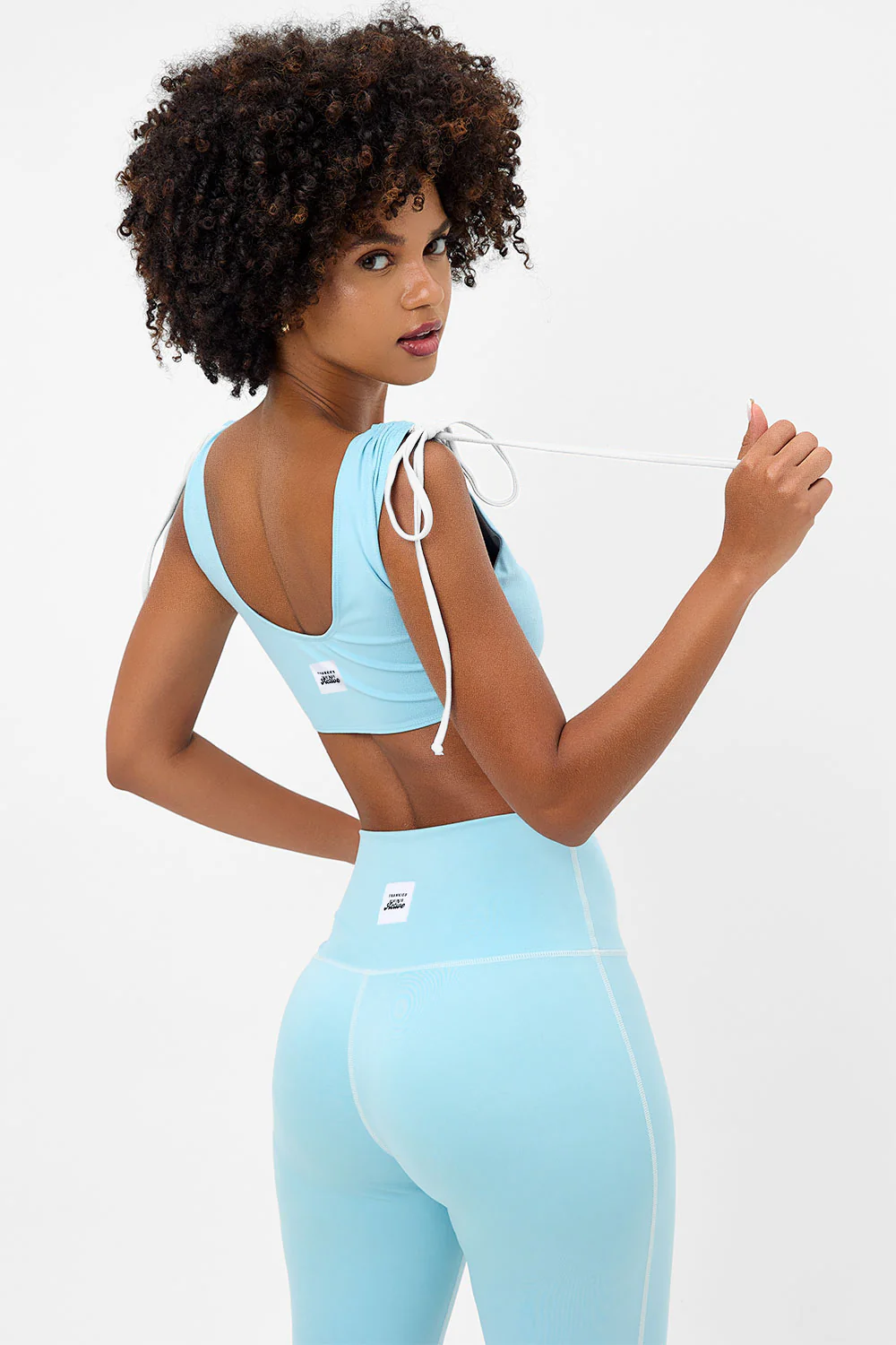 Windy Ruched Crop Top - Baby Blue - Image 4
