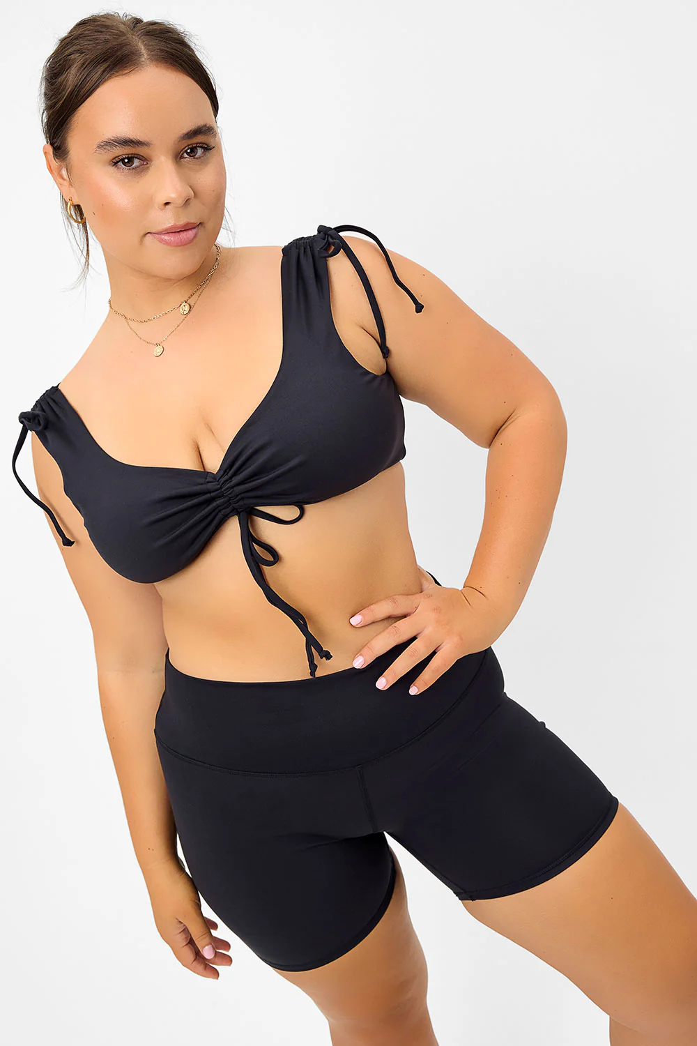 Windy Ruched Crop Top - Black - Image 4