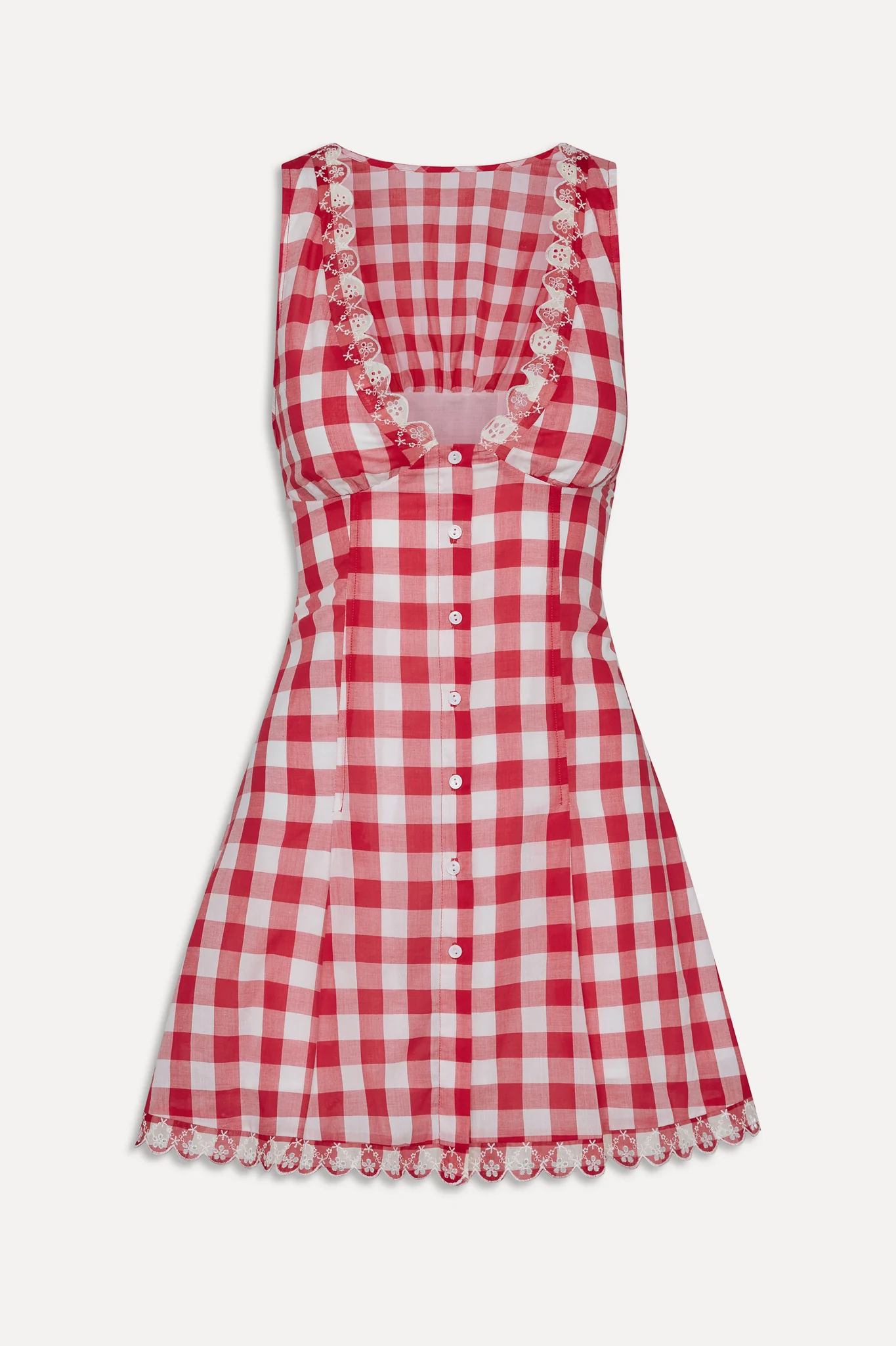 x BELLA HADID Farm Gingham Mini Dress - Malibu Picnic - Image 4