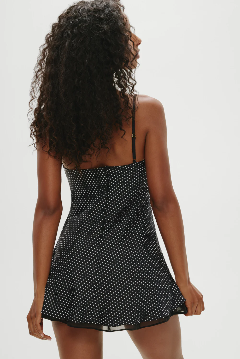 x Khy Kenley Satin Mini Dress - Moonlit Dot - Image 4